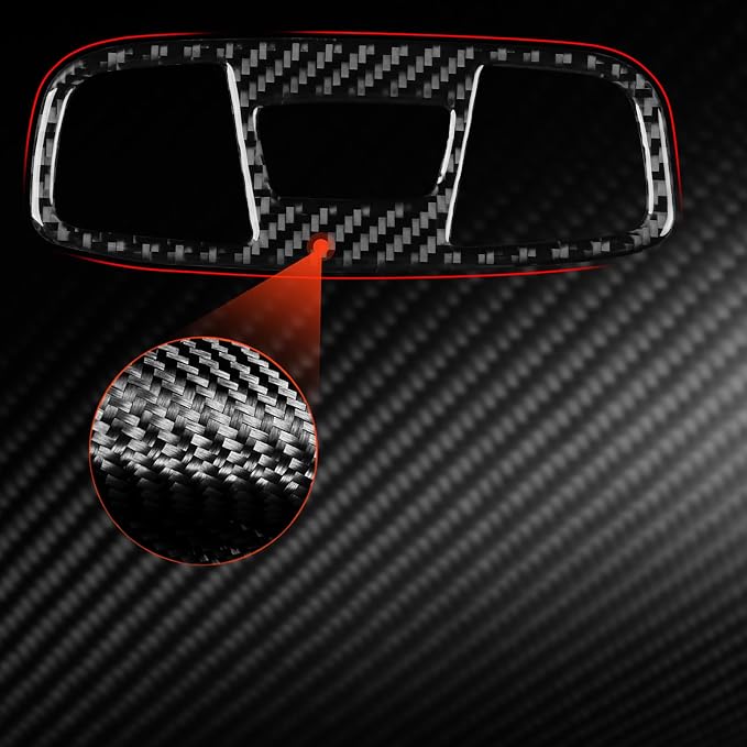 Real Carbon Fiber Overhead Stickers Fit for Audi A3 8Y S3 2021-2025 | Overhead Reading Light Panel Trim | Accessories | Self-adhesive