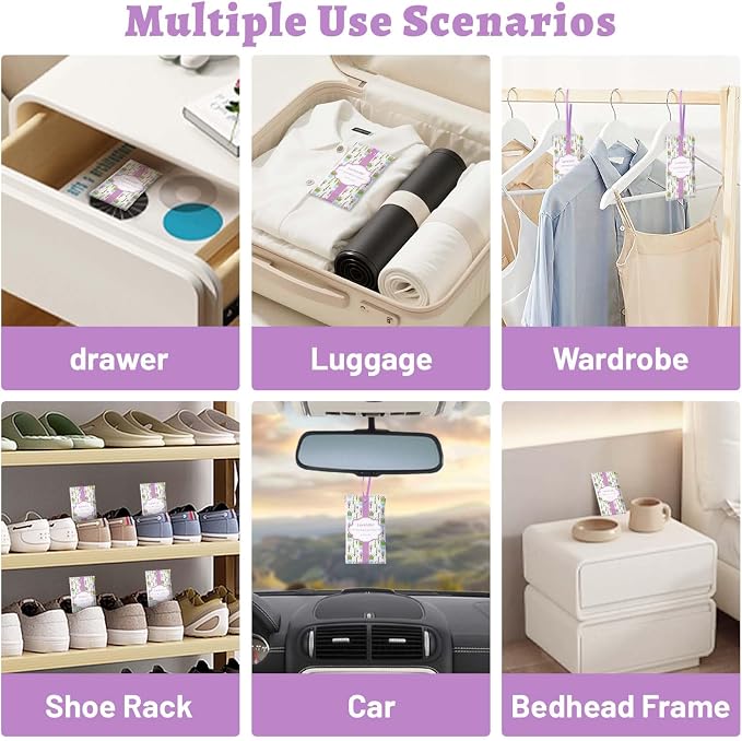 STRN Scented Sachets for Drawer and Closet, Lavender Scent 14 Pack for Home | Long-Lasting Sachets, Small Space Air Freshener for Wardrobes