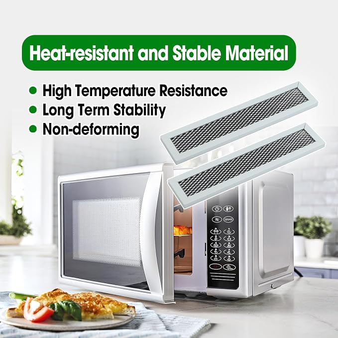 2Pcs Microwave Filter Fit for Frigidaire FGMV175QFA FGMV154CLFA FFMV1745TSA FFMV1745TWA FGBM15WCVFA FGBM19WNVDA FGBM19WNVFA FGMV153CLBA, Oven Charcoal Filter