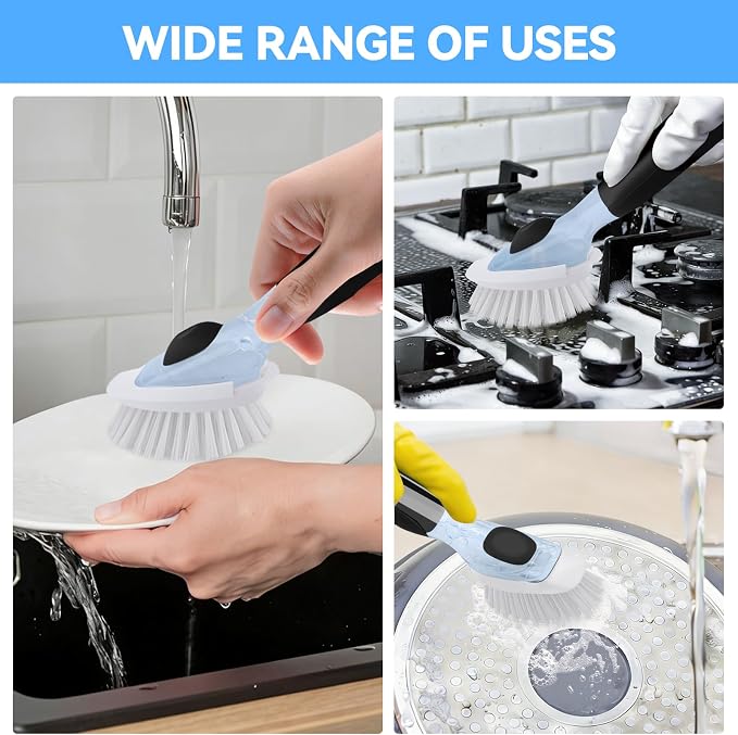 Dish Brush Refills 4 Pack, White Replacement BrushHeads Compatible with OXO Dish Brush & OXO DishScrubber