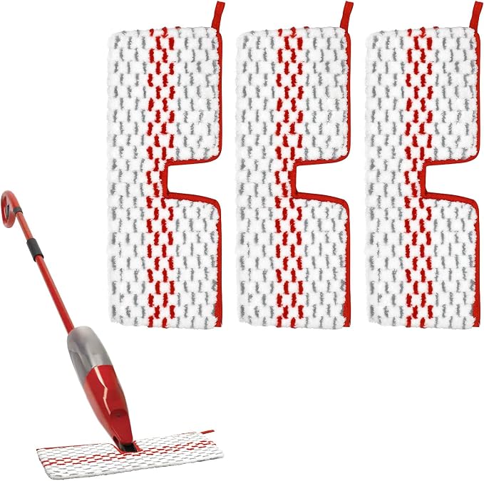 Microfiber Spray Mop Pads Compatible with Ocedar ProMist MAX Spray Mop, Reusable Mops Refill for Oceda Promist Dust Mop, Dual-Action Washable Flip Mops Pads Replacement for Dry and Wet Floor Cleaning