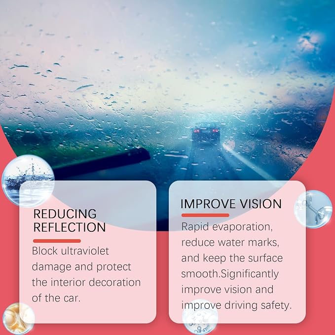 2pack Automotive Oil Film Cleaning Brush New Glass Coating for Windshield Glass Oil Film Remover, Strong Front Windshield Remover for Windshield Improves Clarity and Visibility