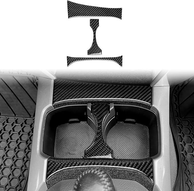 Cup Holder Stickers Fit for Toyota 4Runner(N210) 2003-2009 | for SR5/Sport Edition/Limited | Real Carbon Fiber | Accessories | Center Console Cup Holder Side Trim | Thick Overlay