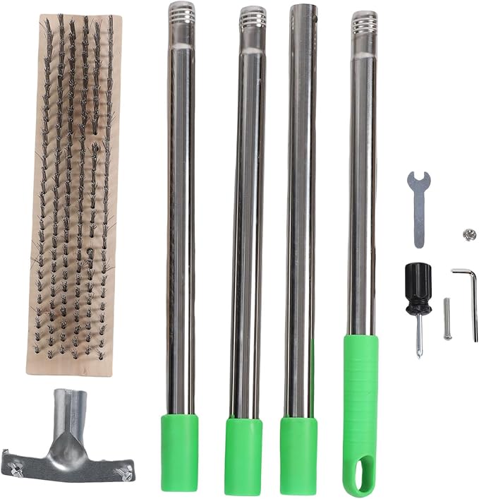 Fockety Floor Scrub Brush with Long Handle, 30cm Brush Head 80-160cm Adjustable Outdoor Scrubber for Swimming Pool, Sidewalk, Courtyard, Garden, Garage, Kitchen Bathroom