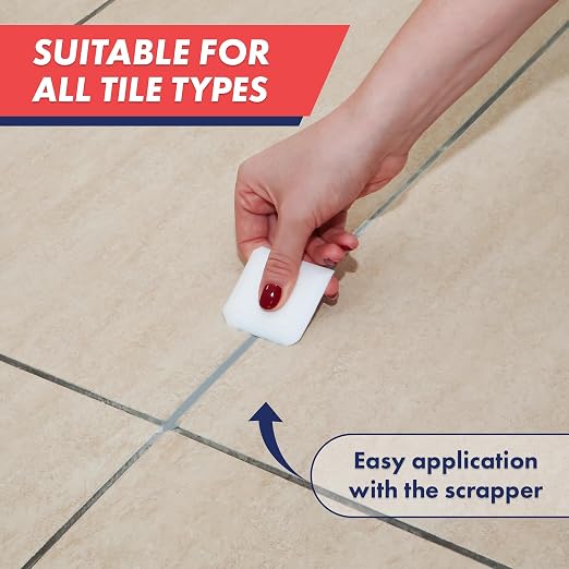 ZippySolve Tile Grout, Repair Kit, 2 Pack Grout Filler, Restore & Renew Tile Joints Line, Fast Drying Tile Grout Paint Squeeze Tube for Bathroom Shower Kitchen Floor, Waterproof (17.6 oz, Grey)