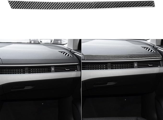 Real Carbon Fiber Trim for Audi Accessories | for B9 A4 S4 A5 S5 2020-2025 / RS5 2021-2025 Co-Pilot Side Instrument Strip Interior Thick Overlay Decal