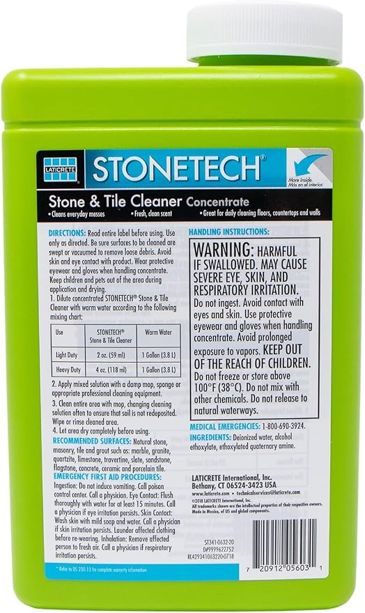 STONETECH Stone & Tile Cleaner, 1 Quart/32OZ (946ML) Bottle