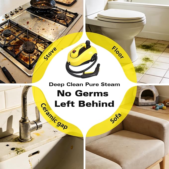 TVD Steam Cleaner for Home, Steamer for Cleaning With 26 Accessories | for Floor, Tile, Grout, Kitchen,Upholstery | 320°F Deep Cleaning | 5-Bar Pressure | 1.5L Tank | 5M Power Cord | Chemical-Free