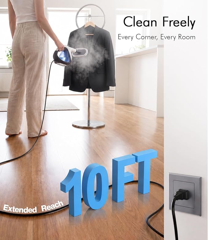 Handheld Steam Cleaner for Home Cleaning 3s Instant Heat-Up No Need to Wait | Only 2 LB Light Weight Easy Refill Portable Steamer Cleaner Hand Held for Furniture Couch Grout Walls Kitchenware Cleaning