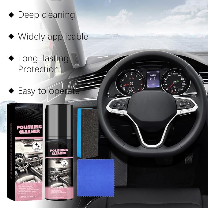 Polishing Cleaner Car Interior Spray,Car Interior Cleaner Spray(2PCS) | Polishing Cleaner, 100ml, Interior Multi-Purpose Car Cleaner, Total Car Interior Cleaner Rejuvenation