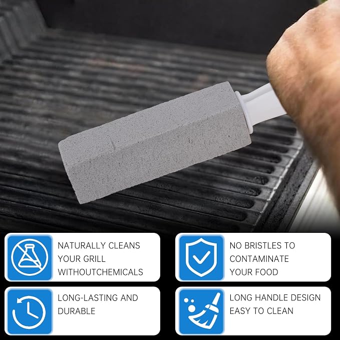 Cleaning Pumice Stone for Stove Grates - 2 Pack to Remove Water Rings and Stains