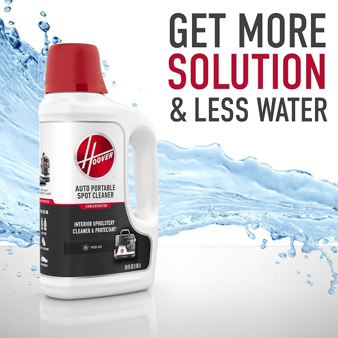 Hoover Auto Portable Spot Cleaner Solution, 64 oz., Fresh Car Scent, Car Interior Upholstery Cleaner and Protectant, Tackles Tough Stains and Pet Messes, Designed for Hoover CleanSlate Spot Cleaners | Car Interior Upholstery Cleaner and Protectant, Tac...
