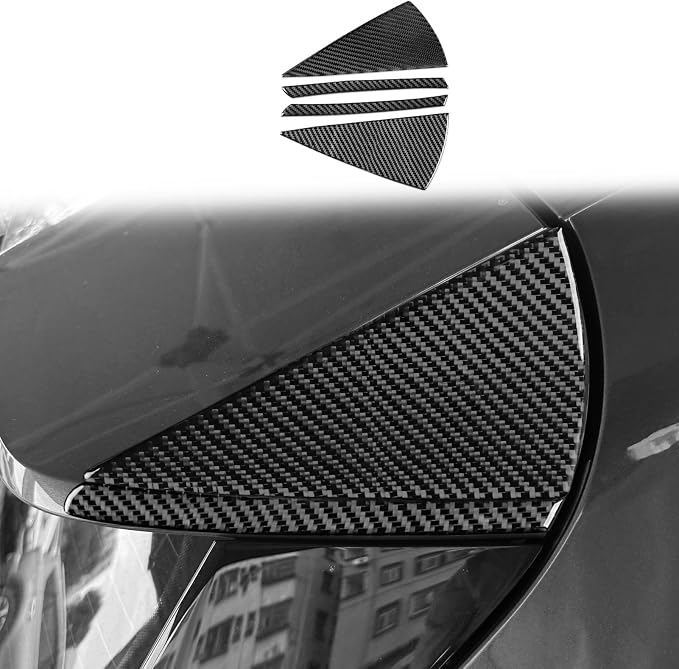 Carbon Fiber Rear Side Window Decals Fit for Audi A3 8Y S3 2021-2025 | Rear Side Window Cover Rear Wing Triangle Trim | Accessories | Self-adhesive