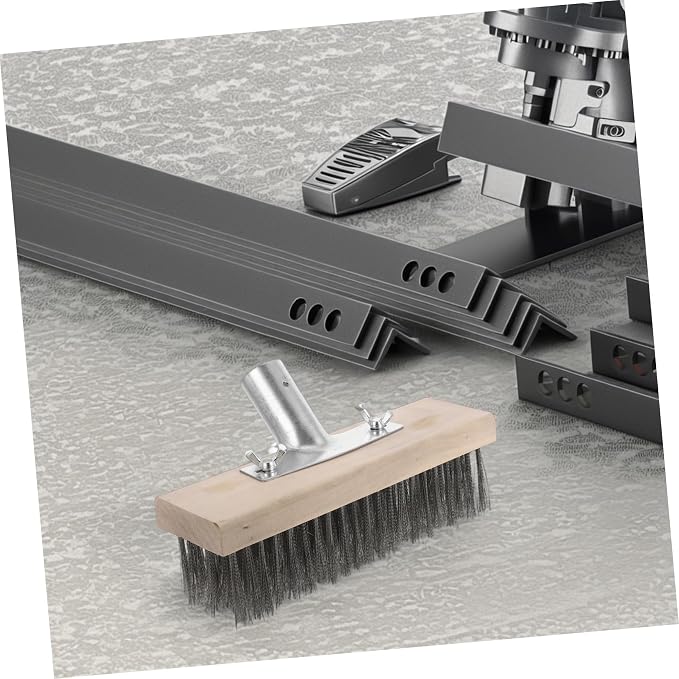 ABOOFAN Stainless Steel Wire Floor Brush Outdoor Scrub Brush for Moss Cleaning Heavy Duty Scrubber for Concrete Tile Garage