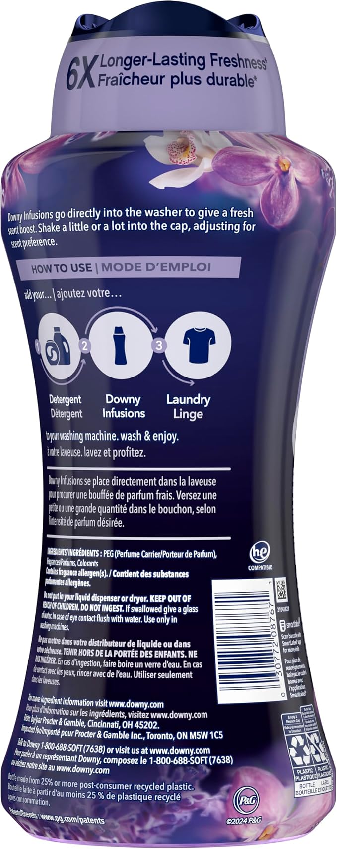 Downy Calm In Wash Laundry Scent Booster Beads, Soothing Lavender And Vanilla Bean Scent, 24.0 OZ, Laundry Scent Beads, Long Lasting Freshness