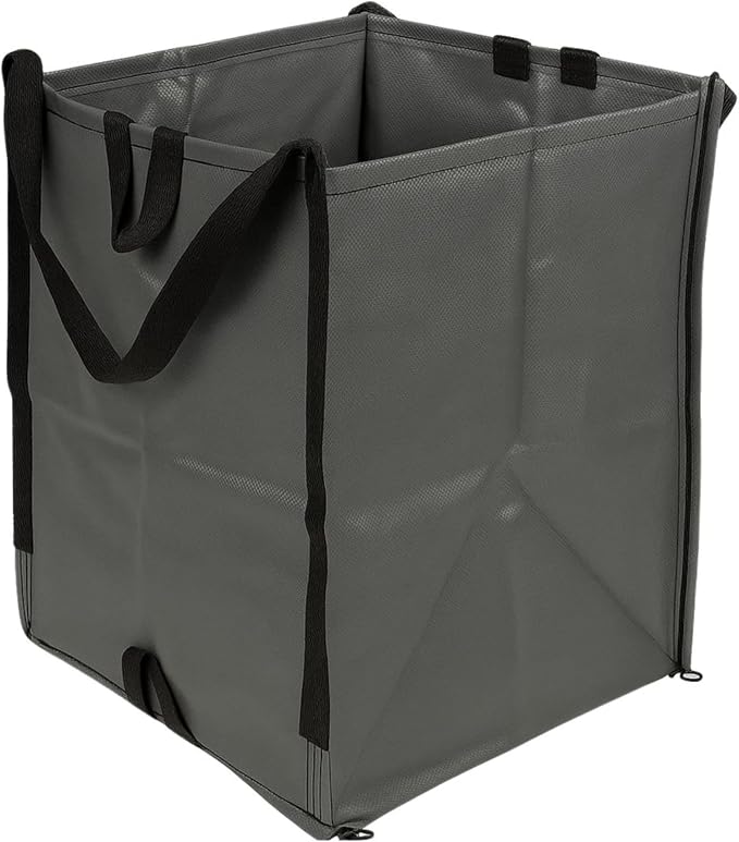 DURASACK Heavy Duty Home and Yard Bags, Gray, 3 Pack | 48-Gallon Reusable Self-Standing Lawn and Leaf Bags Garbage Can with Reinforced Handles