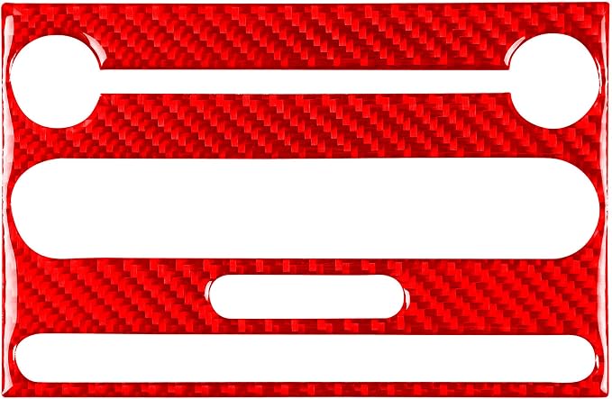 Red Real Carbon Fiber Trim for Ford Mustang Accessories | for GT Shelby 2005 2006 2007 2008 2009 Radio Dash Panel Frame Interior Thick Overlay Decal