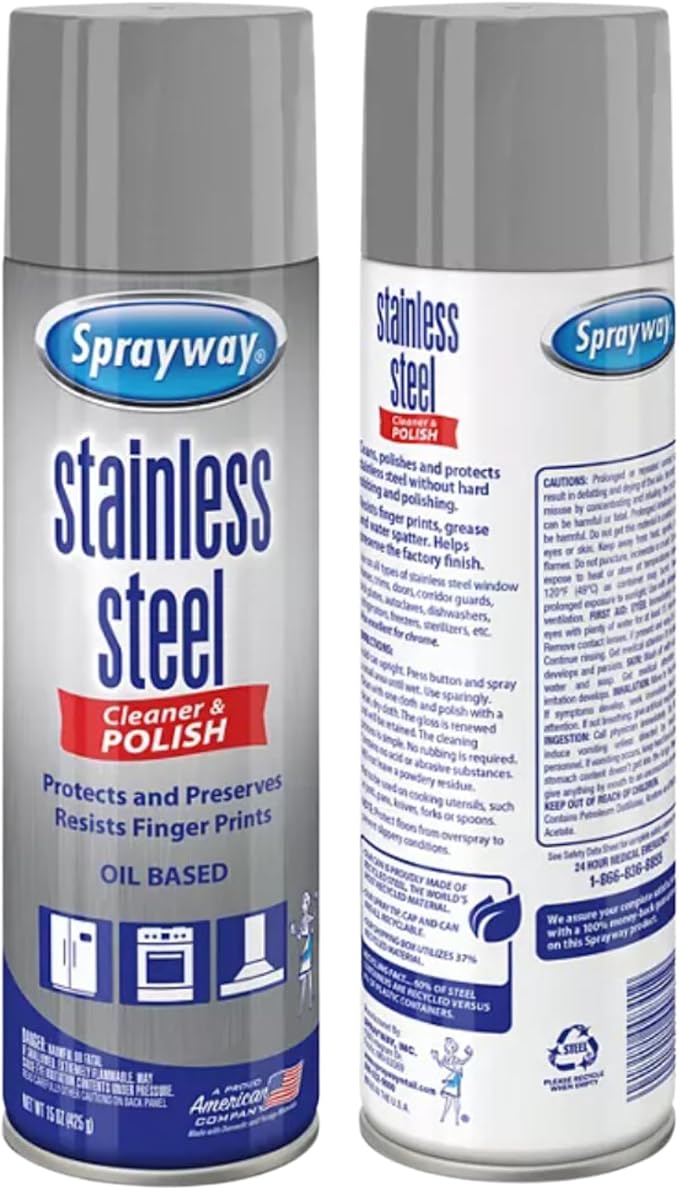 Stainless Steel Cleaner Bundle. Includes Two-15 Oz Stainless Steel Cleaner and Polish with Microfiber Cloth