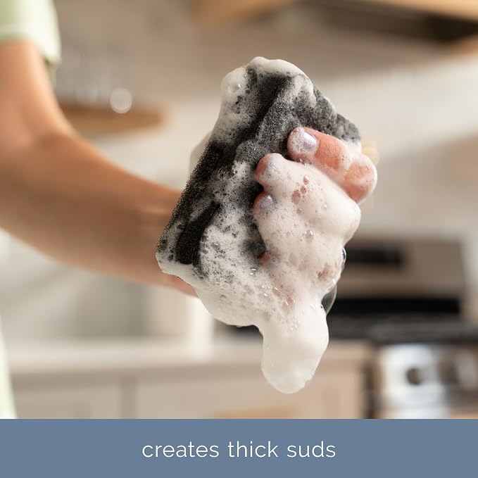 S&T INC. Dish Sponge, 10 Pack for Sponges Kitchen Refill, Multipurpose Cleaning and Dish Scrubber for Kitchen and Home, 4.3 Inches x 2.8 Inches x 1 Inch, Black