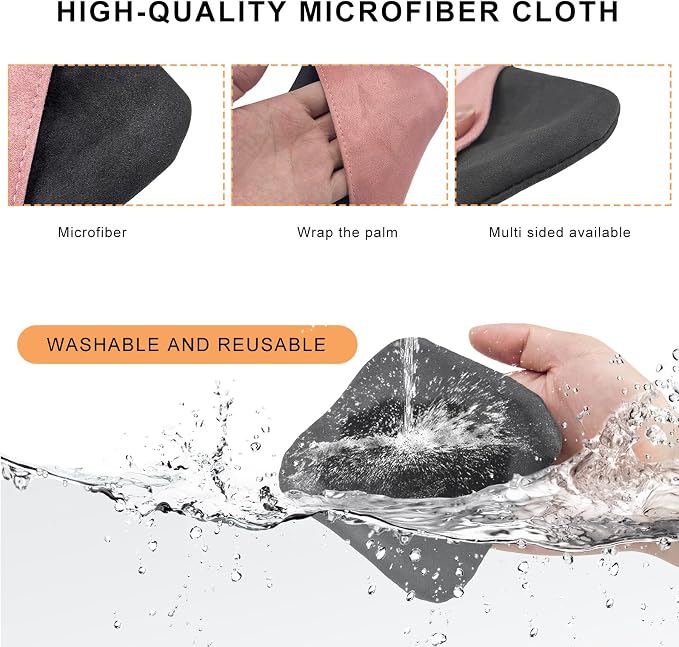 2 PCS Car Screen Cleaner, Square Microfiber Cloth Non-Scratch Auto Touchscreen Cleaning Wipes, Foldable Touch Screen Pad Universal Cleaning Tool for Vehicle Dashboard Display