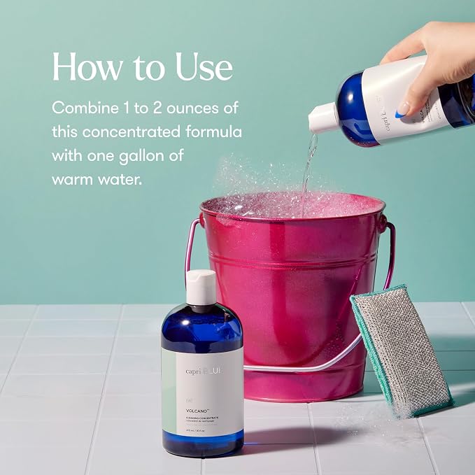 Capri Blue Volcano Cleaning Concentrate, Multi Purpose Cleaner, Cleaning Products Safe for Floors, Tile, Countertops and More - Vegan & Cruelty Free - Non-Toxic Sanitation Supplies (16 Fl Oz)
