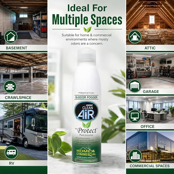 DWD2 Protect™ Home & Commercial Mold-Treatment Plant-Based Mold-Odor Remover Fogger Treatment - eco-friendly solution for a safer and healthier living and working space (8 oz.)