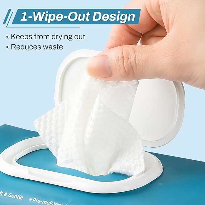 720 Count (12 Packs of 60) Wipes for Adults, 8" x 12" Extra Large Wet Wipes for Incontinence & Cleansing, Disposable Body Shower & Bath Wipes for Elderly Bathing No-Rinse - Vitamin E & Aloe