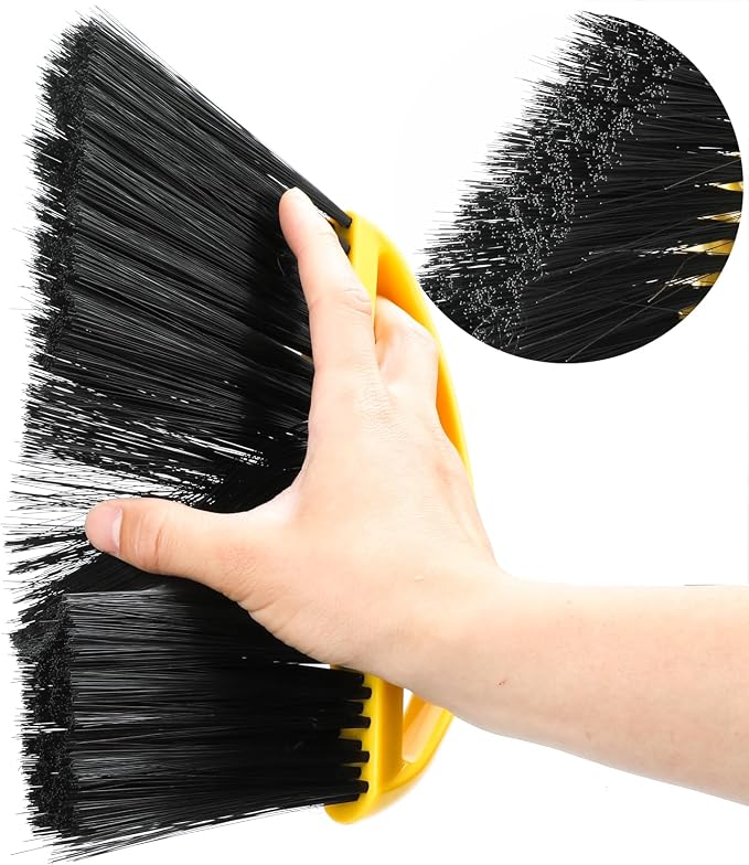 Broom and Stainless Steel Dustpan Set for Home,Metal Dust Pan and Soft Bristles Indoor Kitchen Broom for Office,Lobby