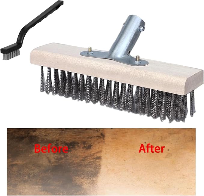 Multi Purpose Scrubber Brush with Wire Head for Shower and Patio Use, 50cm