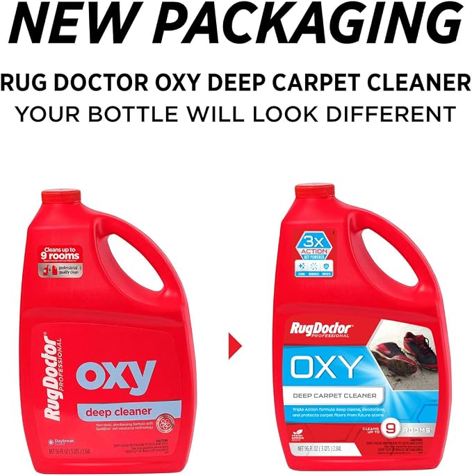 Rug Doctor Triple-Action Oxy Carpet Cleaner Deep Cleans, Deodorizes, and Refreshes Carpet & Upholstery, 96 oz., Daybreak Scent, Professional-Grade
