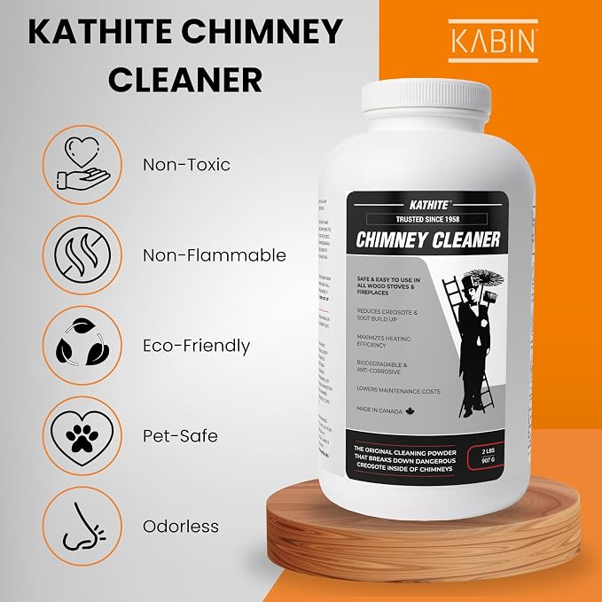 KABIN Kathite Chimney Sweep Cleaner 2LB - Fireplace Chimney Cleaning Kit - Creosote Remover for Wood Stoves - Creosote Destroyer Better Than Fire Logs
