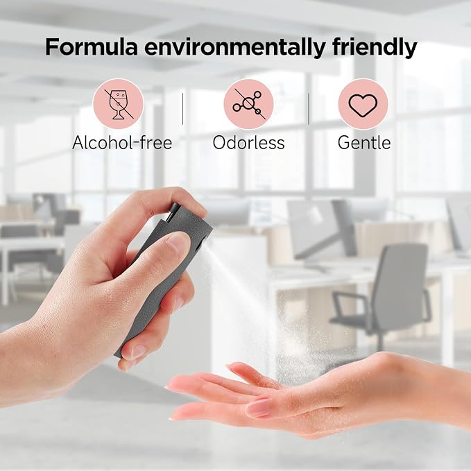 YYTT Touchscreen Screen Cleaner Spray for Phones & Car Touchscreens, (Gray) | Protective Case, Two-in-One Spray & Microfiber Cloth, Streak-Free Finish, Ideal for Phone, Laptop, MacBook & Car Touchscreens