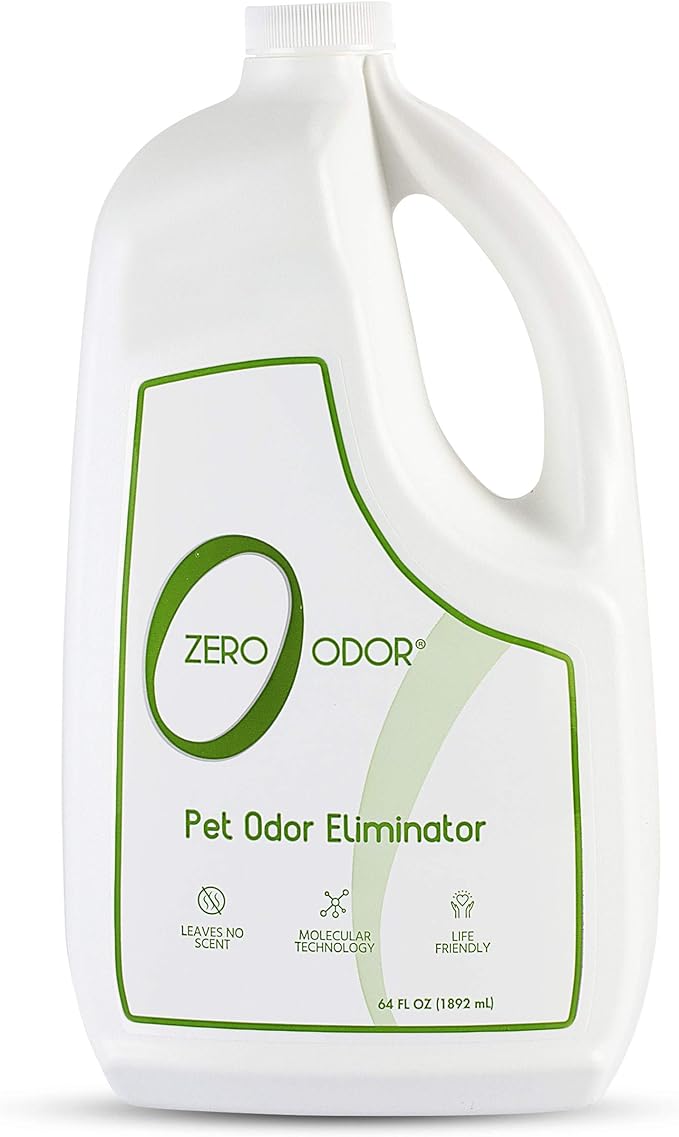 Zero Odor Pet Odor Eliminator, Air and Surface Odor Remover for Carpet, Furniture, and Pet Beds, Refill, 64 oz