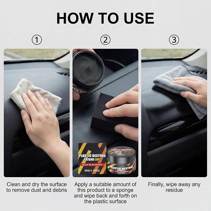 Lasting Polish 50G Restores Shines to Vehicle Dashboards Seat and Trim Prevents Cracking and Discoloration Auto Interior Recover