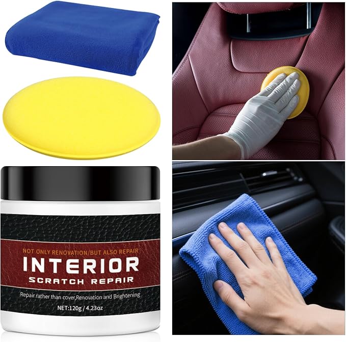 Car Scratch Repair Kit - 2026 Upgraded，Interior Scratch Remover for Car Dashboards, Plastics, and Leather, Long-Lasting Protection and Gloss Enhancement - 4.23 oz