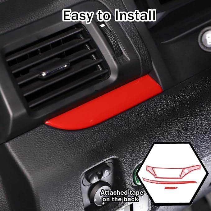 Center Console Dashboard Panel Strip Trim for Honda Pilot 2016-2022 Interior Decorative Cover Protector Accessories Anti Scratch ABS Material (Sport Red)