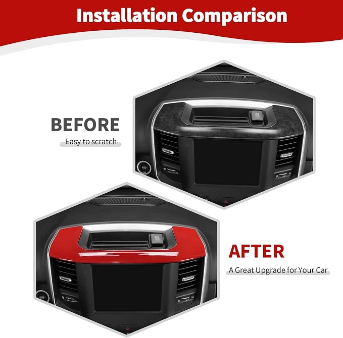 for RAM Center Dashboard Storage Bin Trim Cover Fit for RAM 2018-Present Red Interior Accessories