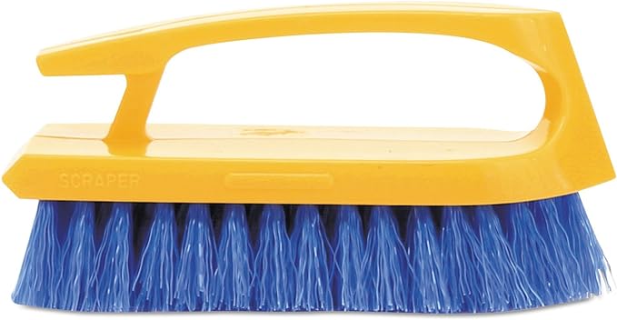 Rubbermaid Commercial Products Iron Handle Scrub Brush 6-inches Polypropylene Fill Cobalt Bristles For Hard Scrubbing on Tile/Grout/Floors/Walls/Countertops