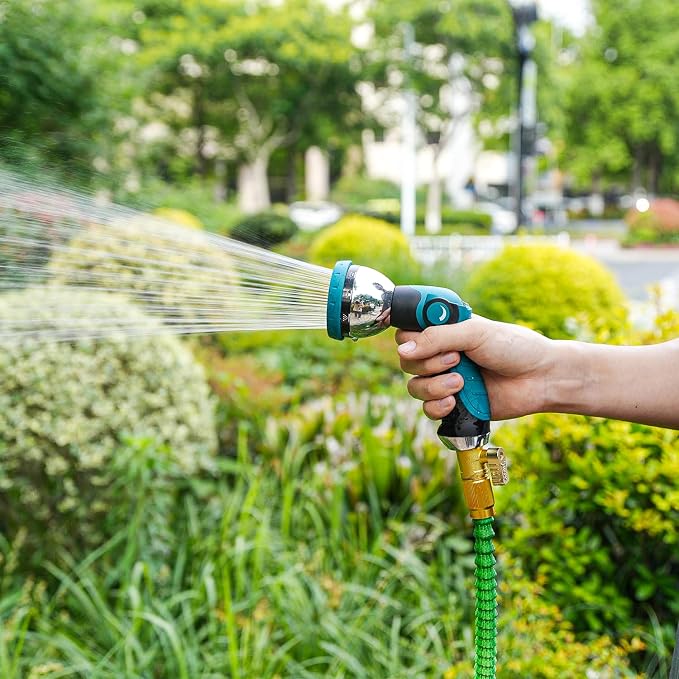 Besiter Garden Hose Nozzle, Hose Sprayer Nozzle with 10 Spray Patterns, Thumb Control On Off Valve, High Pressure Metal Water Hose Nozzle for Car Wash, Plants, Pets & Outdoor Cleaning, Blue