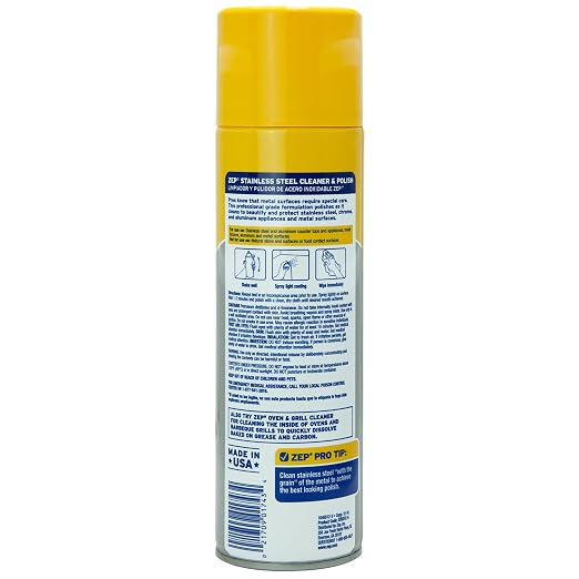 Zep Stainless Steel Cleaner & Polish 14 oz (2 Units) & a Microfiber Rag ECBD029-2-Pack Fingerprint Remover and Polish for Stainless Steel Refrigerators, Dishwashers, & Appliances with a Reusable Rag