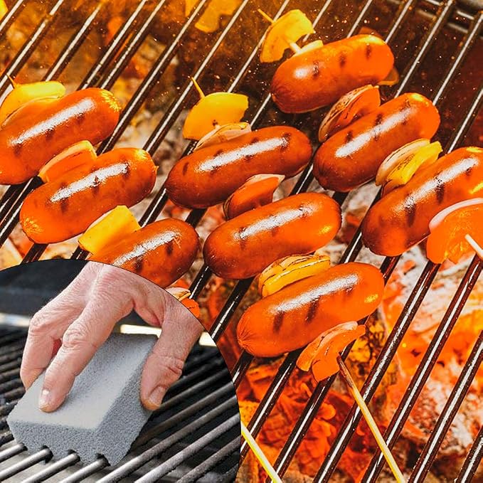 8 Pack Grill Brick & Griddle Stone Cleaning Block, Pumice Stone for Cleaning Oven, Stove, BBQ Grill, Commercial Grade Cleaner for Cookers, Frying Pans, Racks, Flat Tops