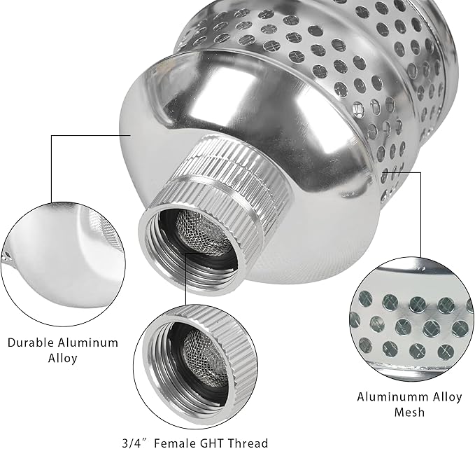 Hourleey 2 Pack Bubbler Sprinkler Heads, Aluminum Diffuser Flood Nozzle for Delicate Watering, Gentle Garden Metal Watering Soaker Sprinkler for Plants Garden Lawn Yard