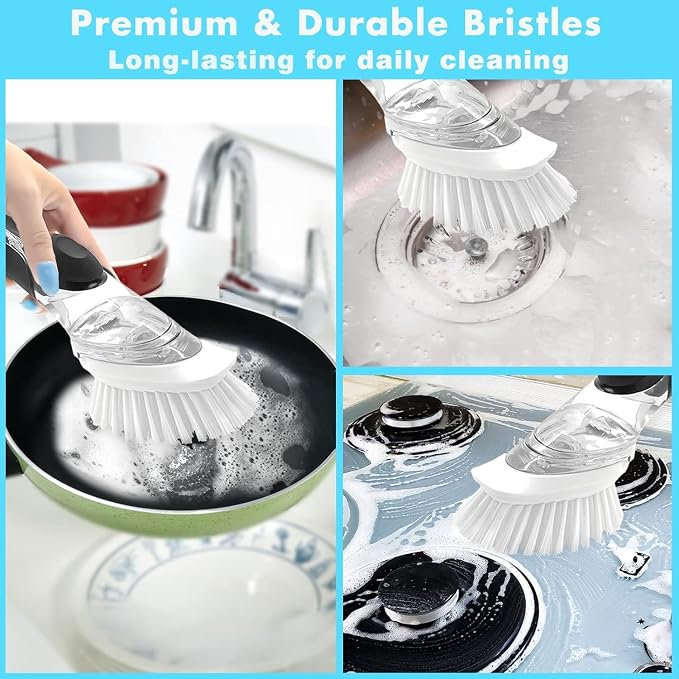 Dish Brush Refills, 12 Pack Dish Brush Replacement Head, Brush Dispenser Refill Fits Soap Dispensing Handle