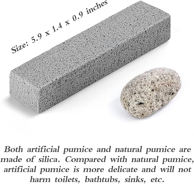 Lenicany 12Pack Pumice Stone for Toilet Cleaning Bowl Stick,Powerfully Cleans Hard Water Rings, Calcium Buildup & Stains, Suitable for Cleaning Toilet, Bathtubs, Kitchen Sink, Grill