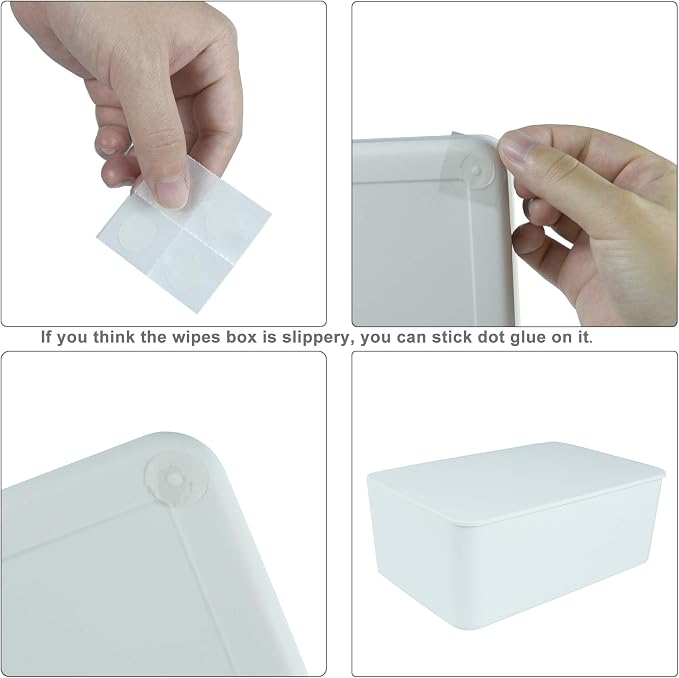 Diaper Wipes Dispenser, Tissue Storage Box Case (White) | Wet Wipe Dispenser Holder with Lid for Home, Office, Cars