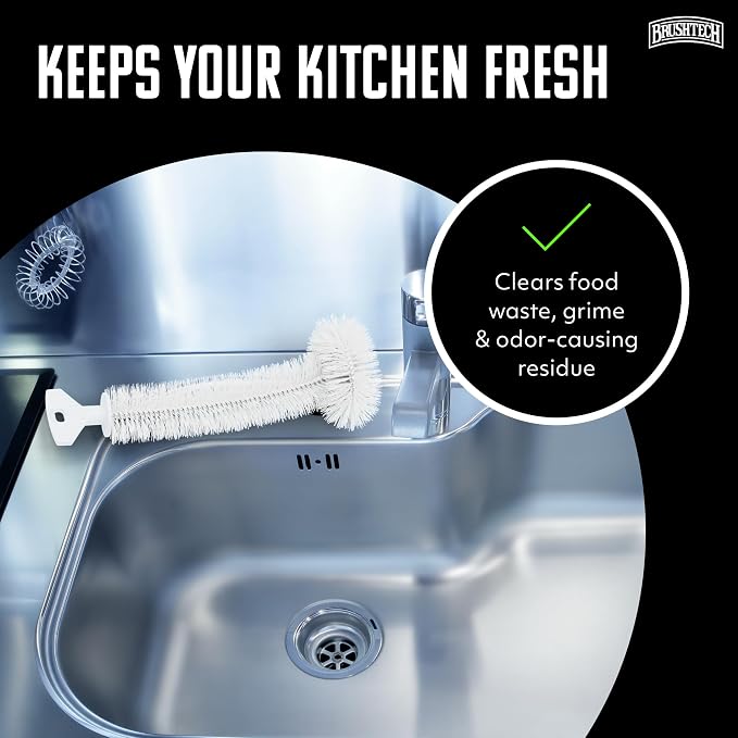 BRUSHTECH – Kitchen Waste Food Disposal Brush – White