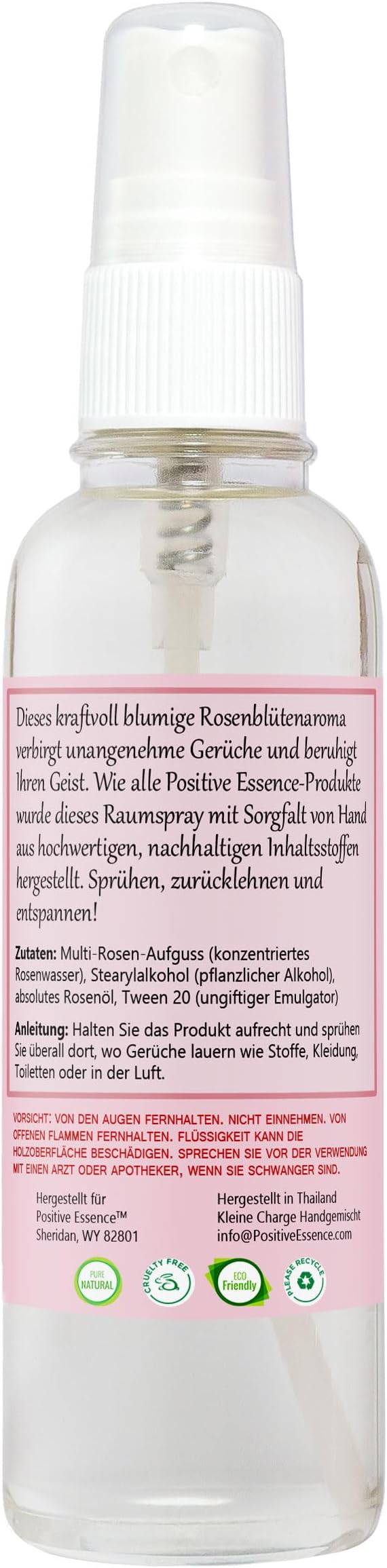 Rose Linen and Room Spray, Natural Pillow Spray Made with Pure Rose Essential Oils, Relaxing Home Fragrance