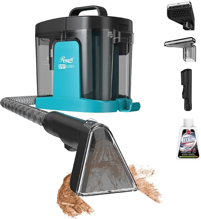 Rosewill Multi-Purpose Portable Carpet and Upholstery Cleaner, Powerful Suction 17 KPa Spot Cleaner, 550W Motor, Car and Auto Detailer, Stain/Spot Remover; Versatile Use: Carpet, Sofa, Pet Hair