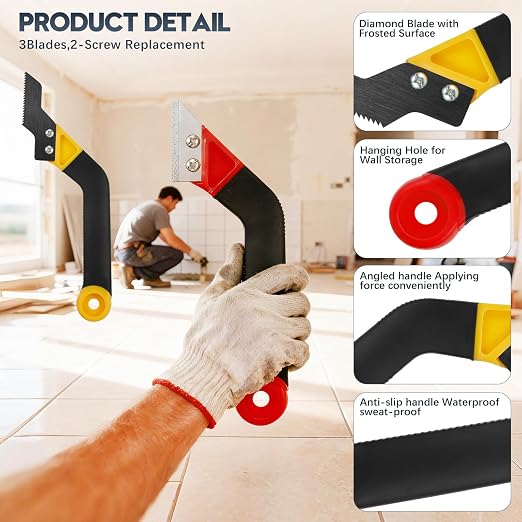 33 Pack Grout Removal Tool Kit, Tile & Caulk Remover Tools with Grout Saws, Scrapers & Blades - Ideal for Floor Tile Grout Cleaning, Bath & Shower