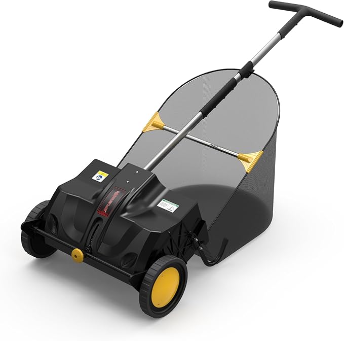 Splendor T-Handle 21' Lawn Sweeper Yard Sweeper for Easy Using Saving Space for Storage Stand up Design